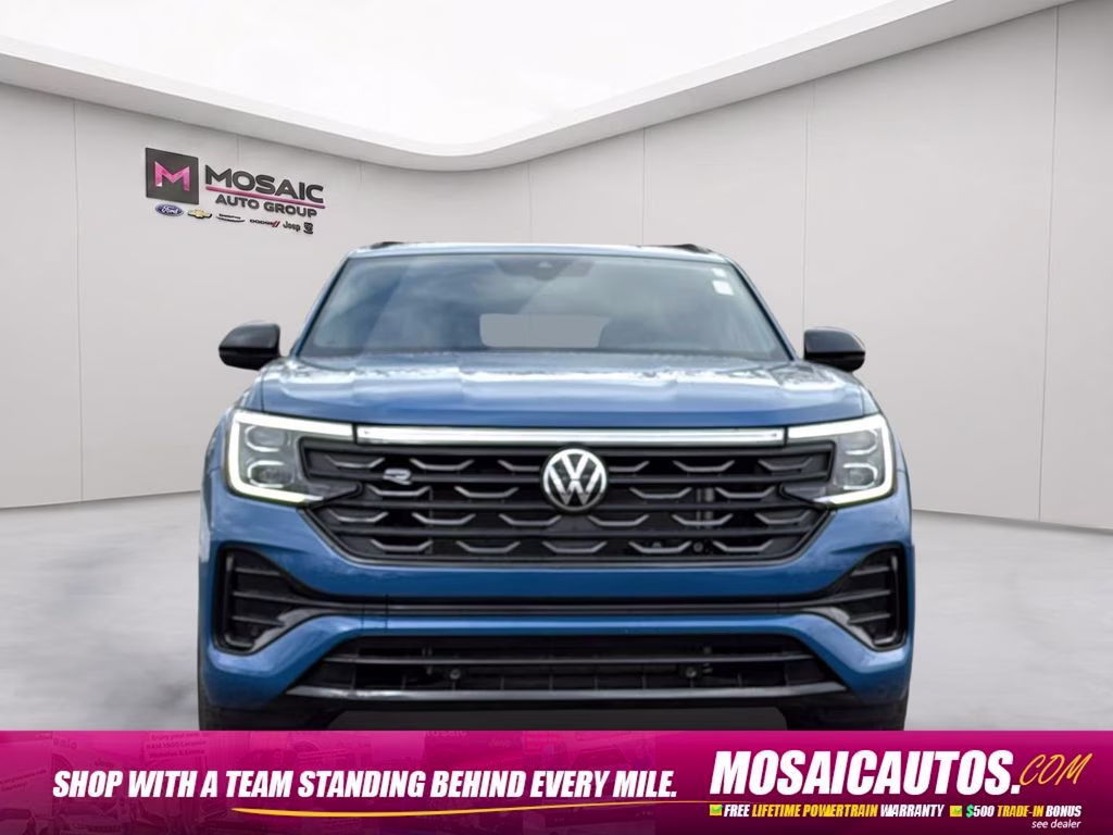 2025 Blue Metallic Volkswagen Atlas Cross Sport 2.0T SEL R-Line Black AWD SUV