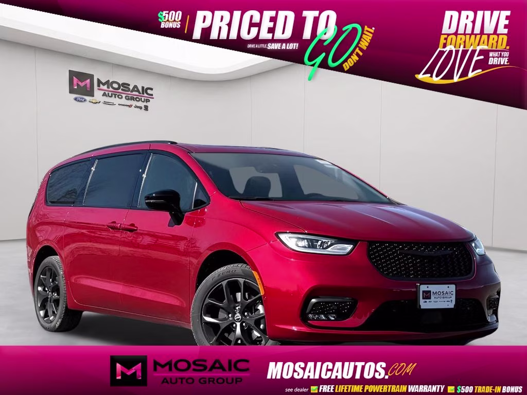 2026 Red Hot Pearlcoat Chrysler Pacifica Select AWD Van