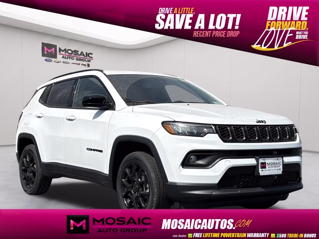 2026 Bright White Clearcoat Jeep Compass Latitude 4X4 SUV