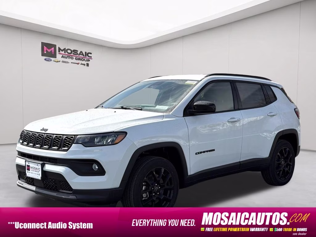 2026 Bright White Clearcoat Jeep Compass Latitude 4X4 SUV