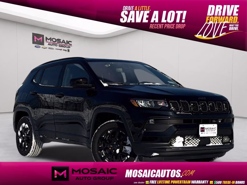 2026 Diamond Black Crystal Pearlcoat Jeep Compass Latitude 4X4 SUV