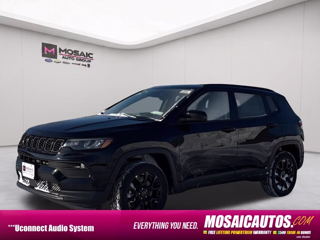 2026 Diamond Black Crystal Pearlcoat Jeep Compass Latitude 4X4 SUV