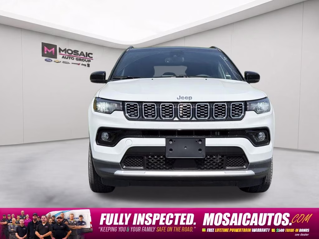 2025 Bright White Clearcoat Jeep Compass Limited 4X4 SUV