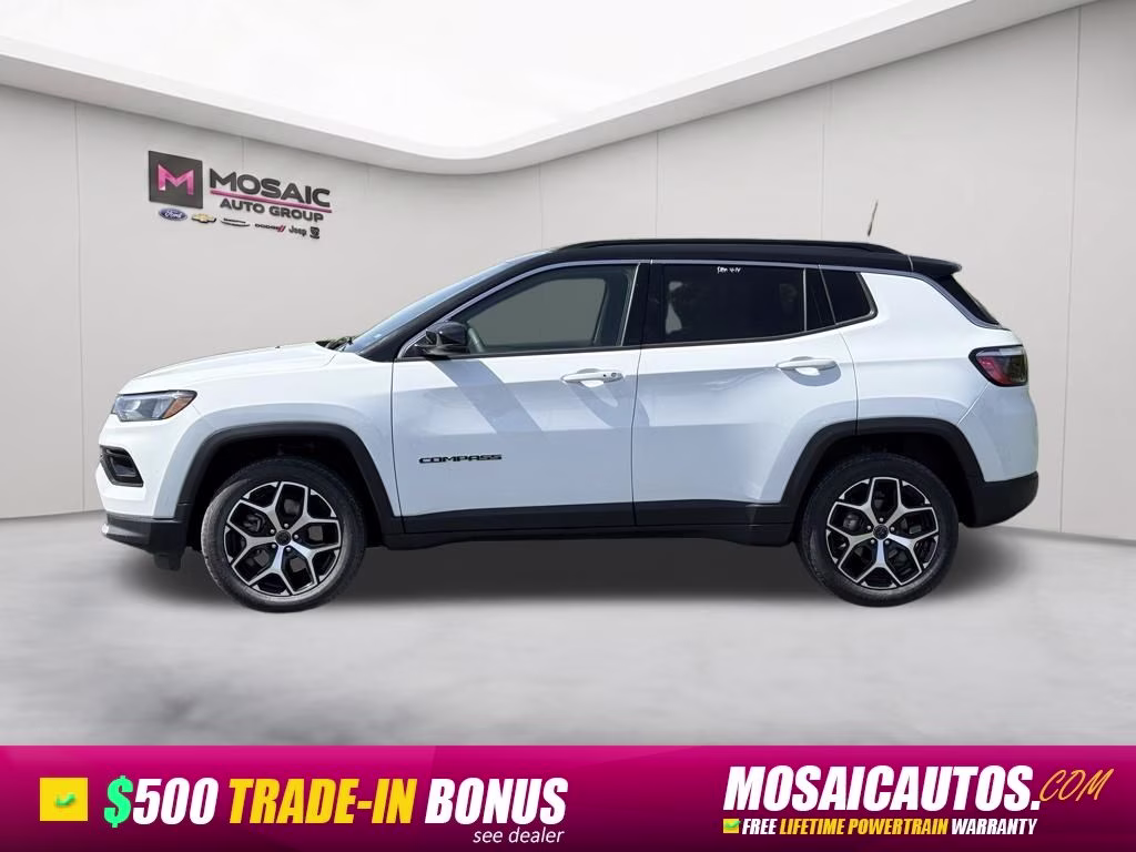 2025 Bright White Clearcoat Jeep Compass Limited 4X4 SUV