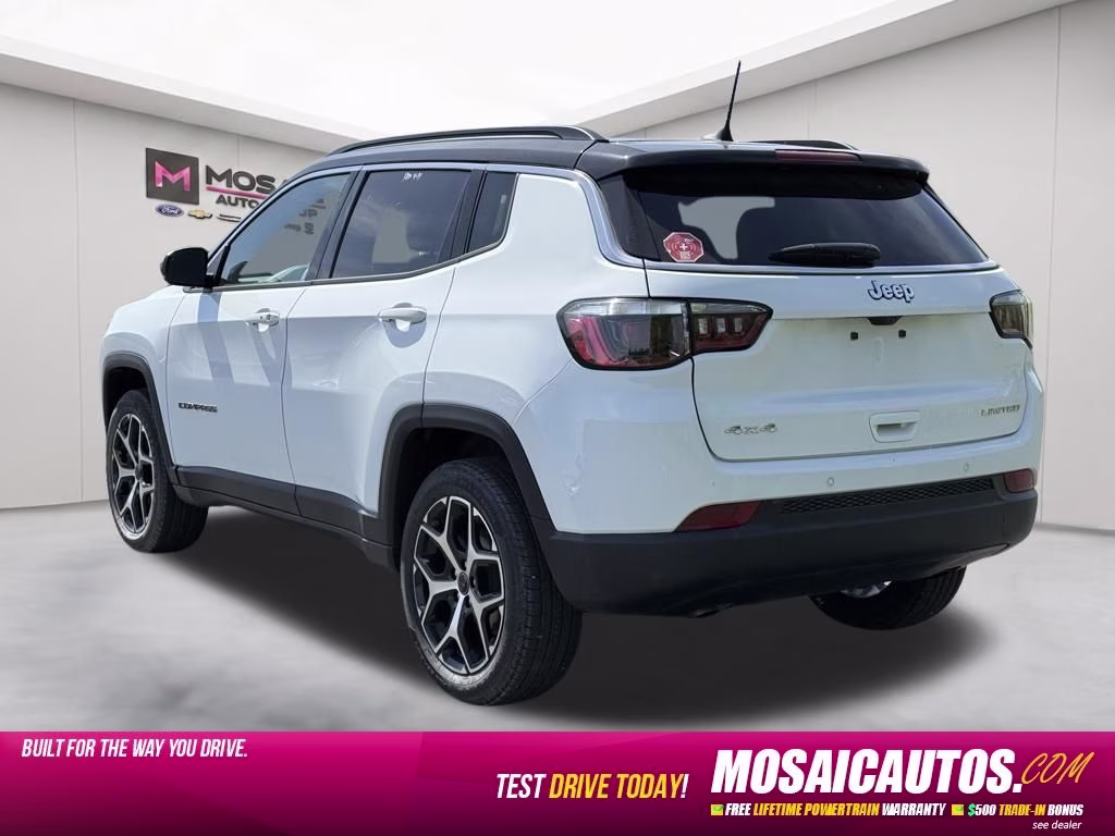 2025 Bright White Clearcoat Jeep Compass Limited 4X4 SUV