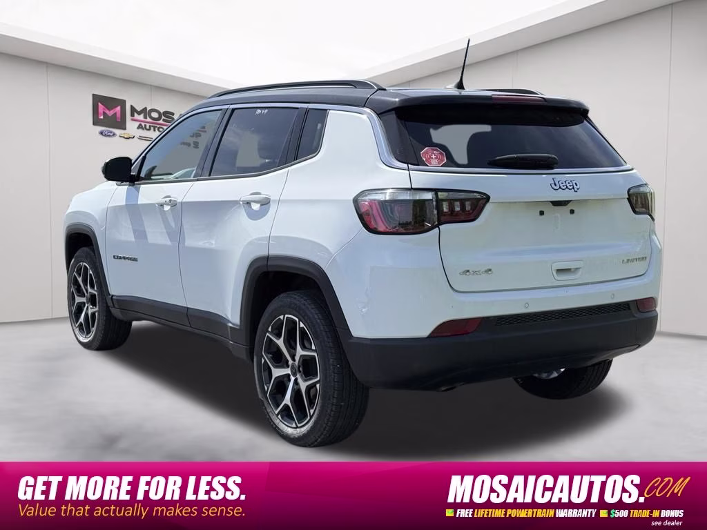 2025 Bright White Clearcoat Jeep Compass Limited 4X4 SUV