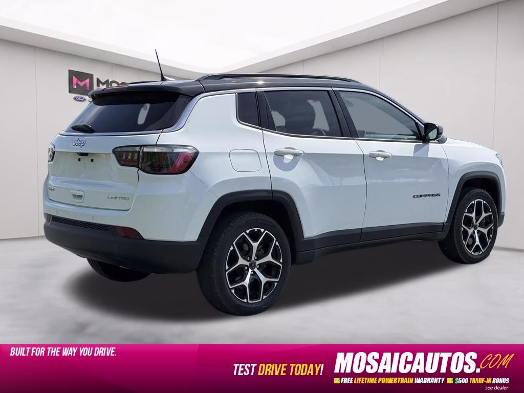 2025 Bright White Clearcoat Jeep Compass Limited 4X4 SUV