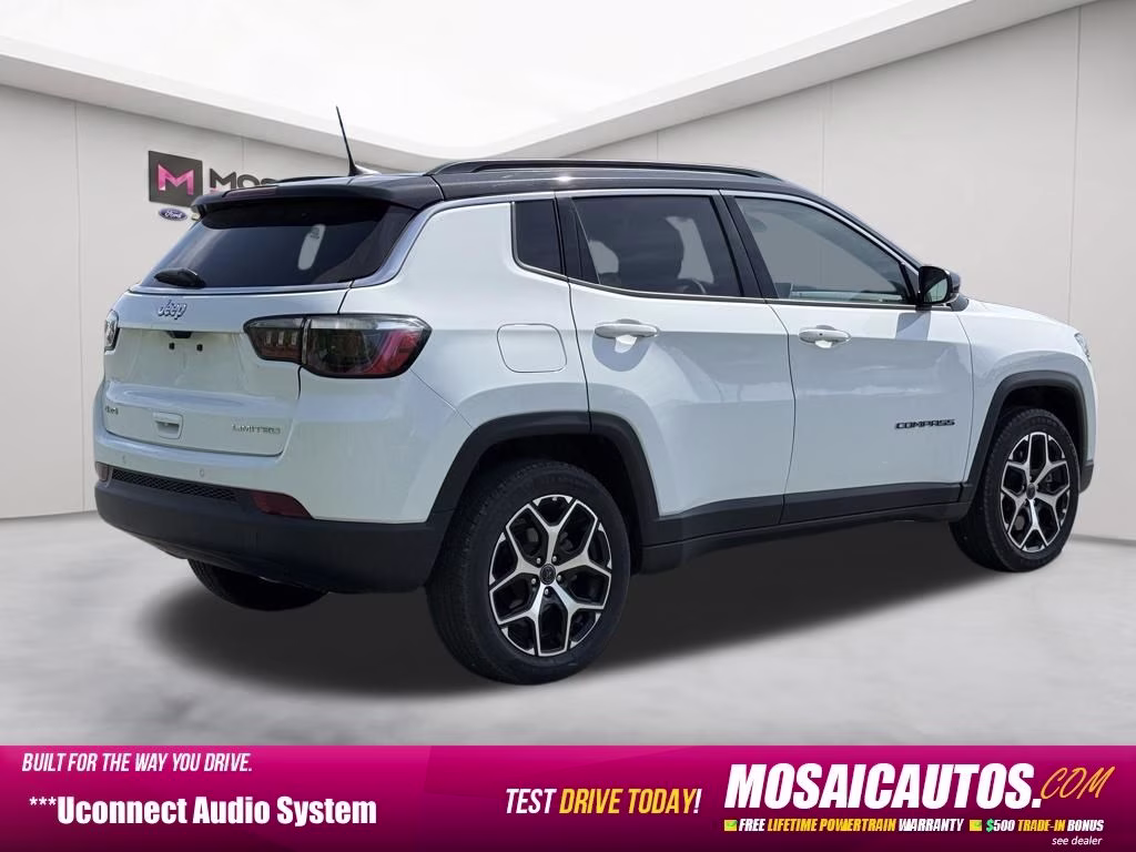 2025 Bright White Clearcoat Jeep Compass Limited 4X4 SUV