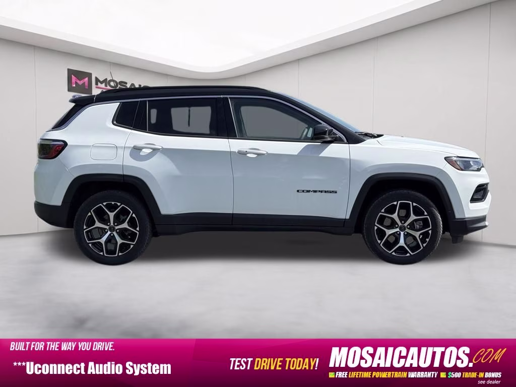 2025 Bright White Clearcoat Jeep Compass Limited 4X4 SUV