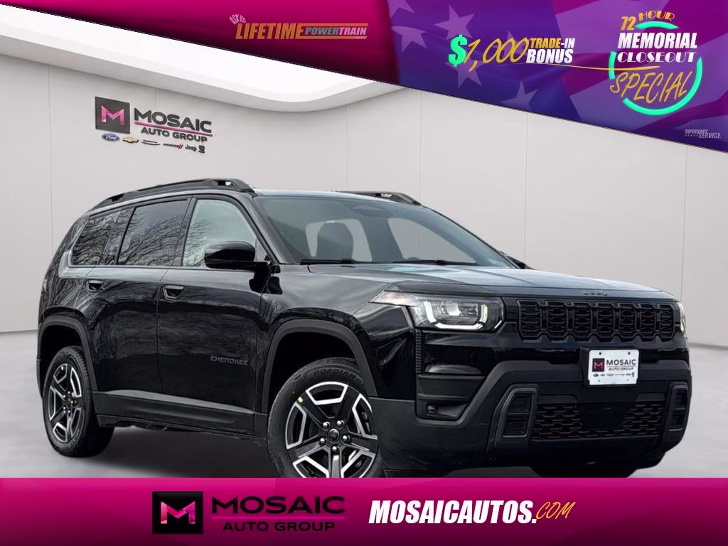 2026 Diamond Black Crystal Pearlcoat Jeep Cherokee Limited 4X4 SUV