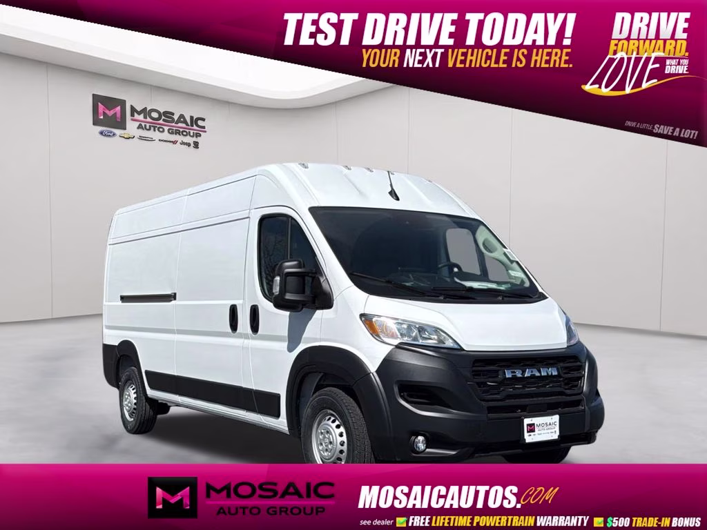 2026 Bright White Clearcoat Ram ProMaster 2500 High Roof FWD Van