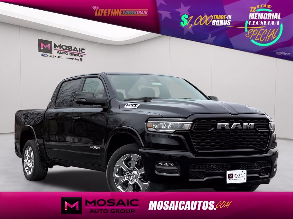 2026 Diamond Black Crystal Pearlcoat Ram 1500 Big Horn/Lone Star Sport Appearance Package 4X4 Truck
