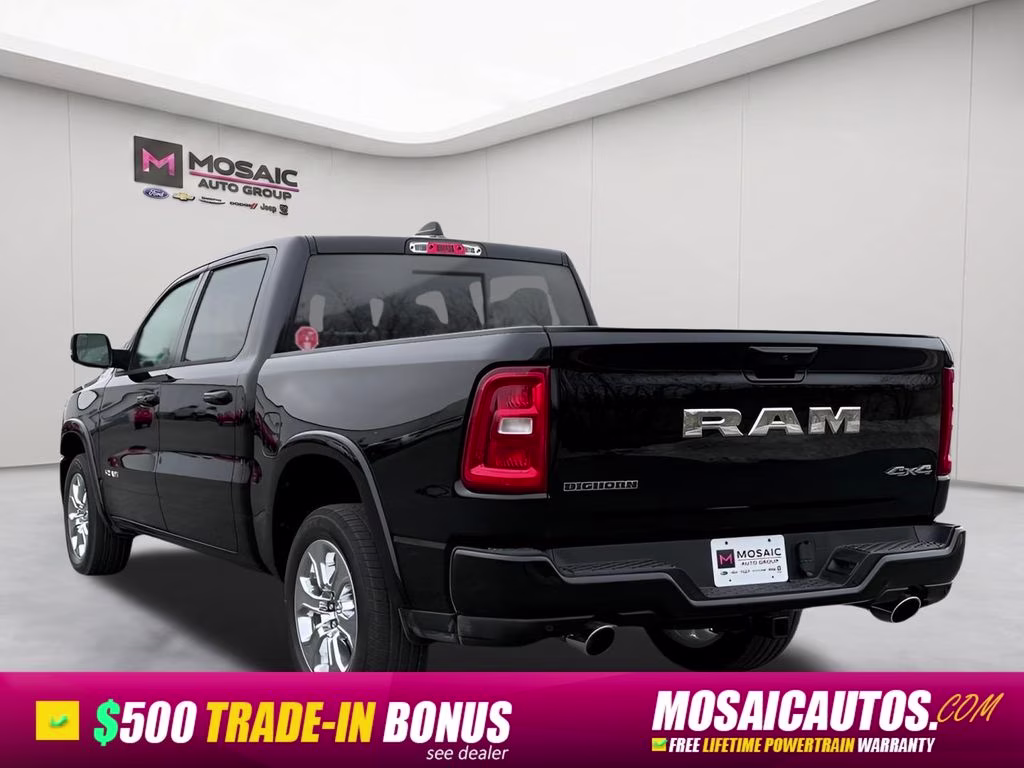 2026 Diamond Black Crystal Pearlcoat Ram 1500 Big Horn/Lone Star Sport Appearance Package 4X4 Truck