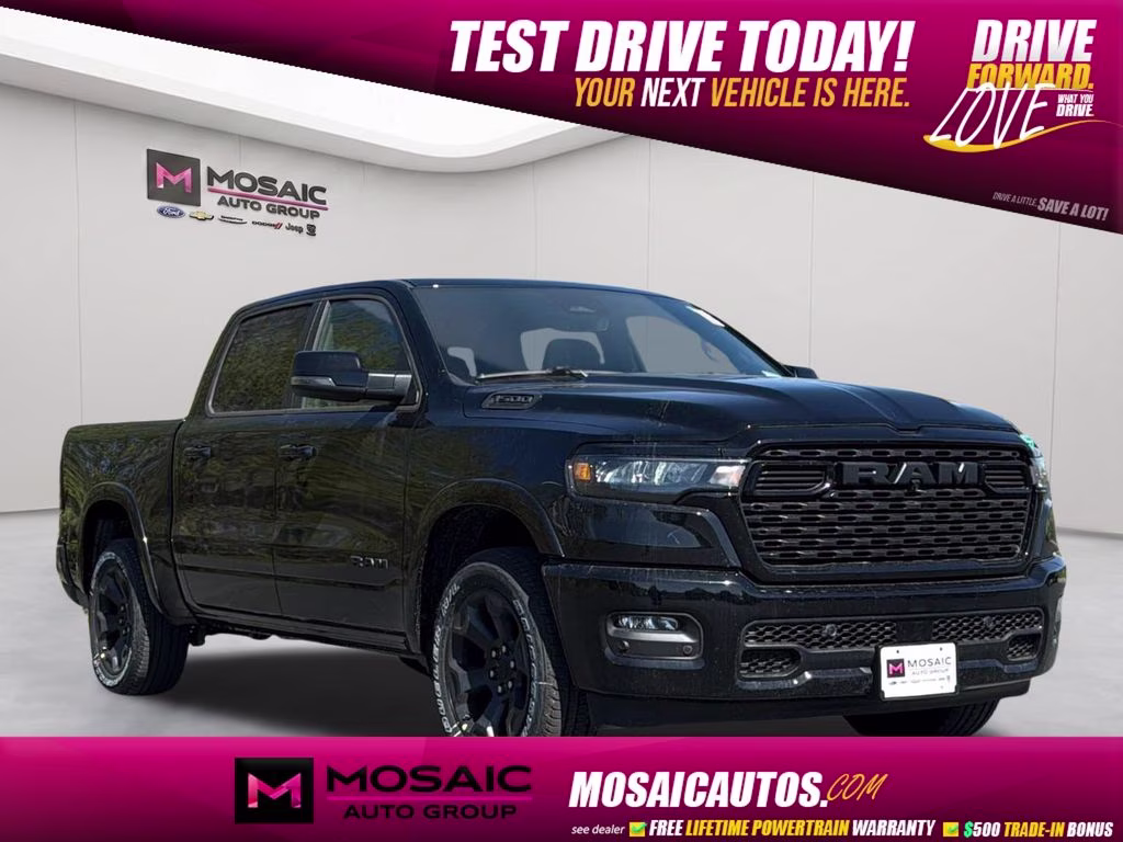 2026 Diamond Black Crystal Pearlcoat Ram 1500 Big Horn/Lone Star 4X4 Truck