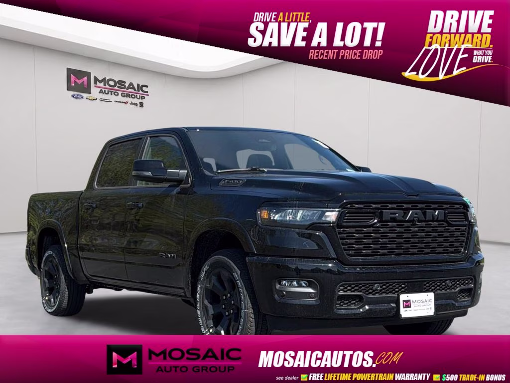 2026 Diamond Black Crystal Pearlcoat Ram 1500 Big Horn/Lone Star 4X4 Truck