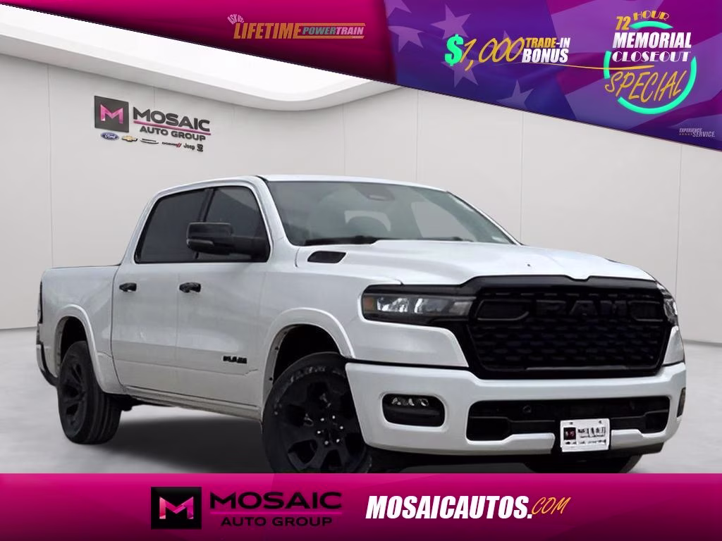2026 Bright White Clearcoat Ram 1500 Big Horn Night Edition 4X4 Truck
