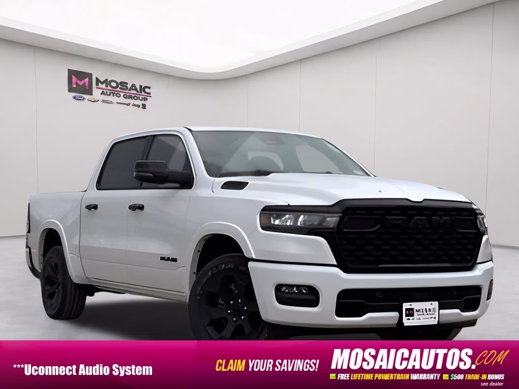2026 Bright White Clearcoat Ram 1500 Big Horn Night Edition 4X4 Truck