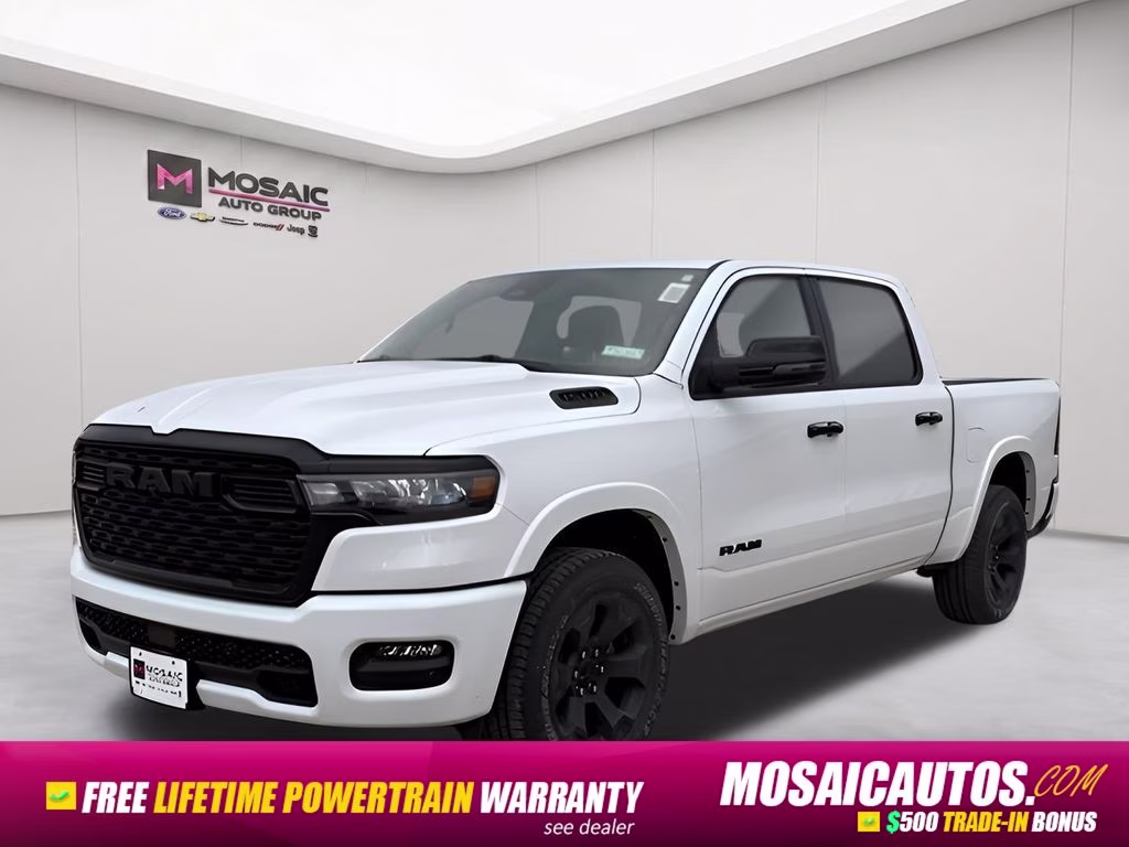 2026 Bright White Clearcoat Ram 1500 Big Horn Night Edition 4X4 Truck
