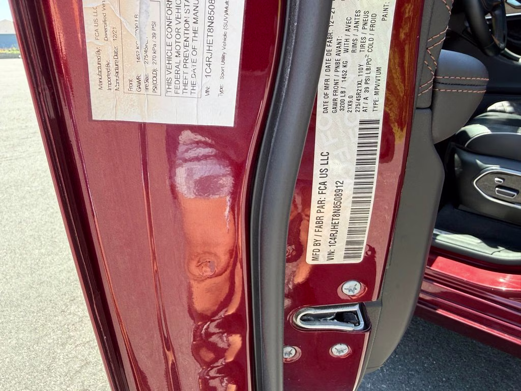 2022 Velvet Red Pearlcoat Jeep Grand Cherokee Summit Reserve 4X4 SUV
