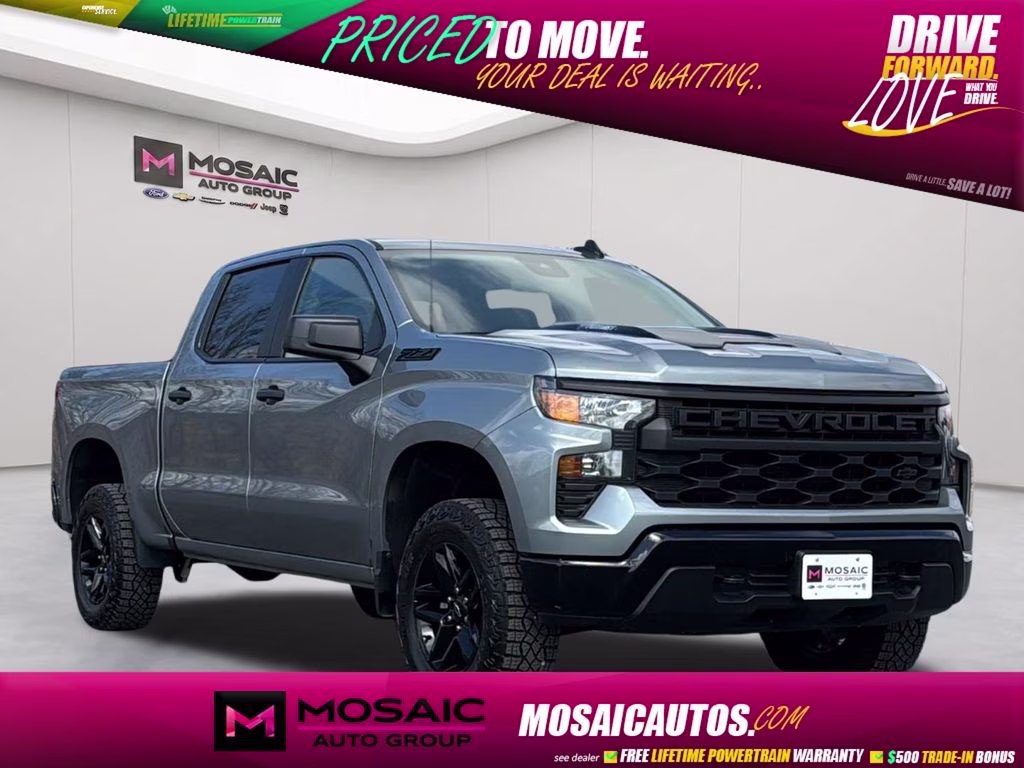 2024 Sterling Gray Metallic Chevrolet Silverado 1500 Custom Trail Boss 4X4 Truck
