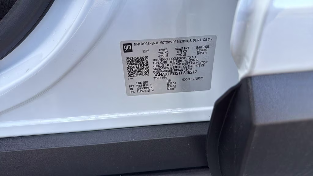 2026 Polar White Tricoat Chevrolet Equinox RS FWD SUV