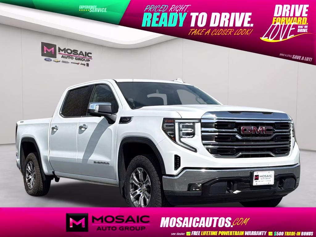 2025 Summit White GMC Sierra 1500 SLT 4X4 Truck