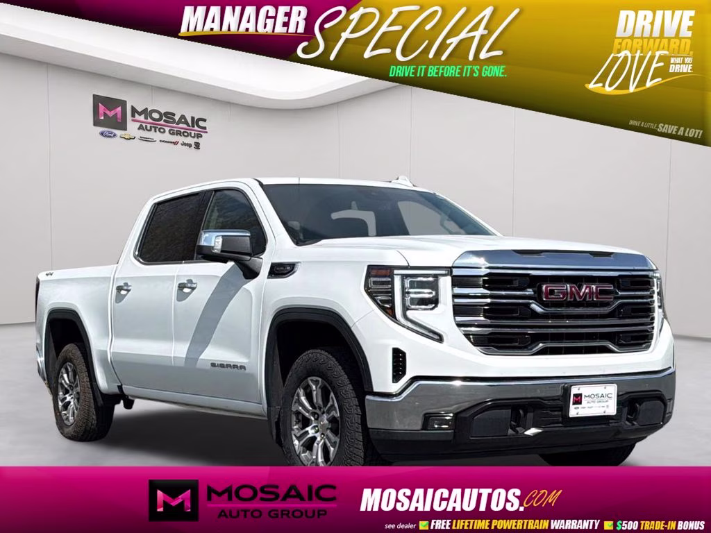 2025 Summit White GMC Sierra 1500 SLT 4X4 Truck