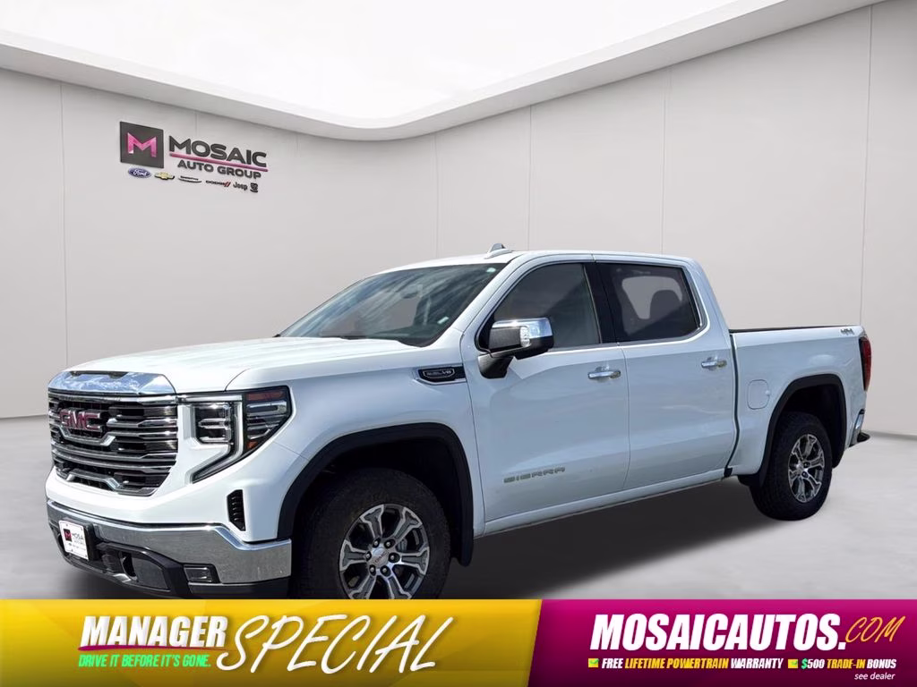 2025 Summit White GMC Sierra 1500 SLT 4X4 Truck