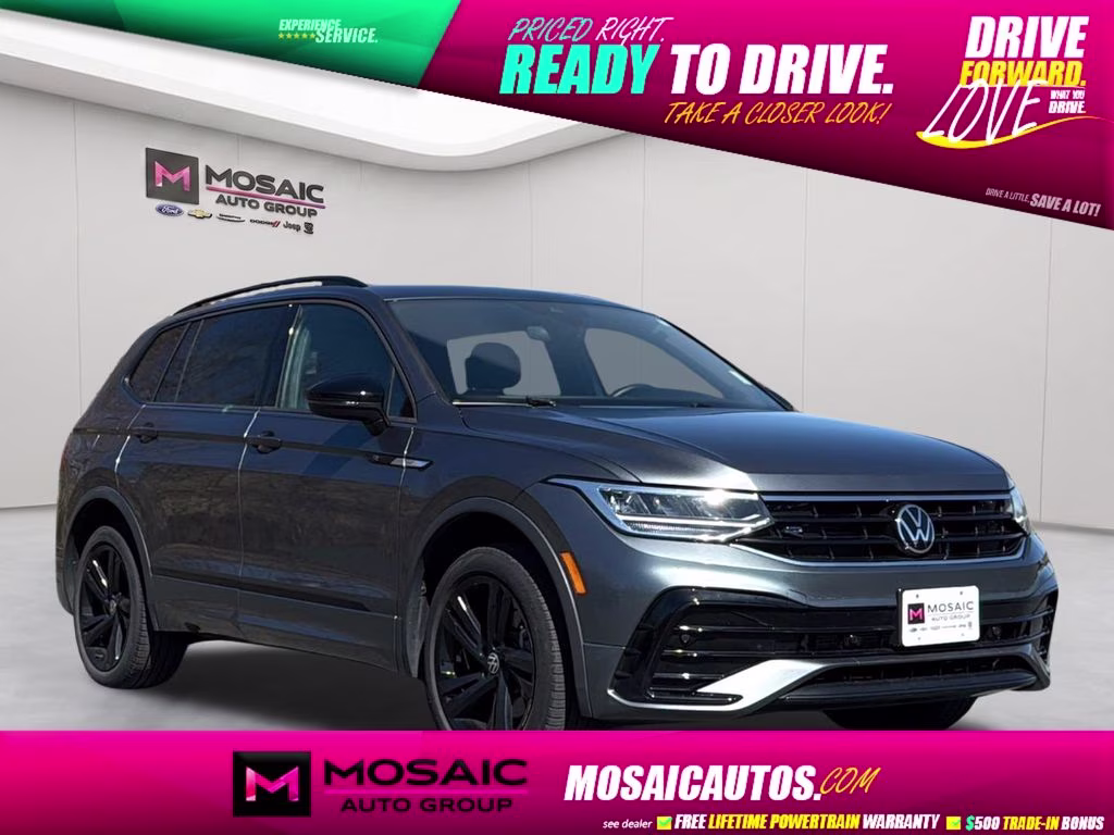 2023 Platinum Gray Metallic Volkswagen Tiguan 2.0T SE R-Line Black AWD SUV
