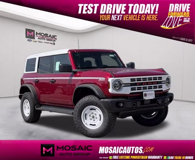 2026 Ruby Red Metallic Tinted Clearcoat Ford Bronco Heritage Edition 4X4 SUV