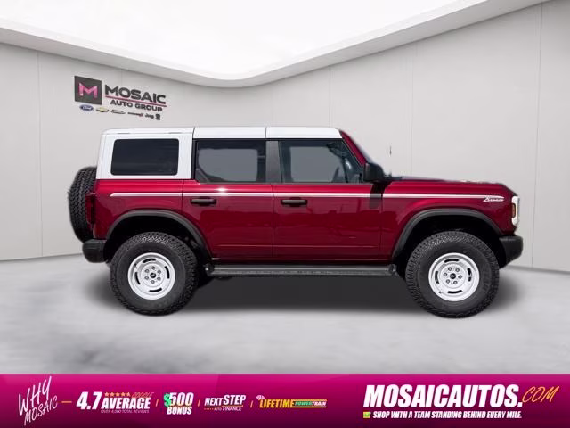 2026 Ruby Red Metallic Tinted Clearcoat Ford Bronco Heritage Edition 4X4 SUV