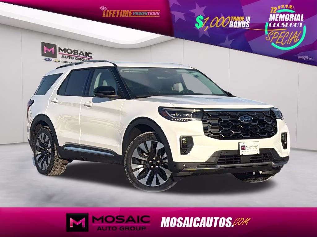 2026 White Metallic Ford Explorer Platinum 4X4 SUV
