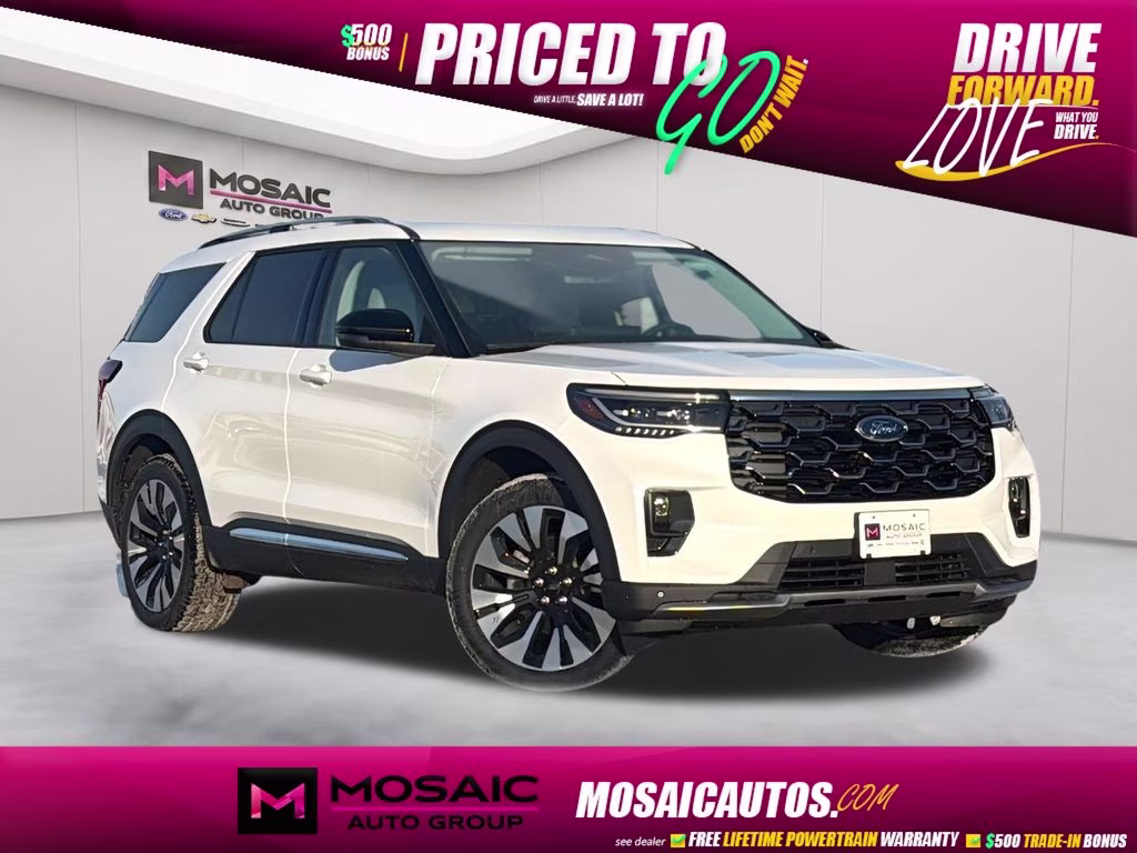 2026 White Metallic Ford Explorer Platinum 4X4 SUV