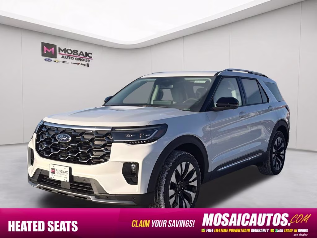 2026 White Metallic Ford Explorer Platinum 4X4 SUV