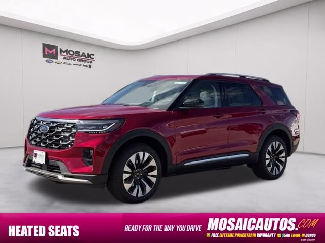 2026 Rapid Red Metallic Tinted Clearcoat Ford Explorer Platinum 4X4 SUV