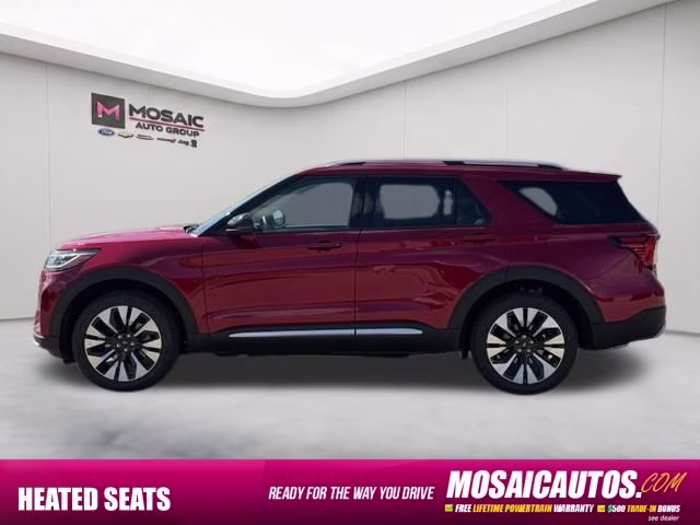 2026 Rapid Red Metallic Tinted Clearcoat Ford Explorer Platinum 4X4 SUV