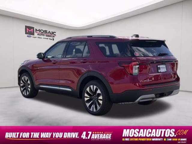 2026 Rapid Red Metallic Tinted Clearcoat Ford Explorer Platinum 4X4 SUV
