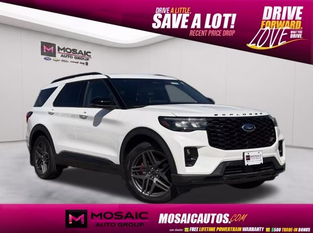 2026 White Metallic Ford Explorer ST 4X4 SUV