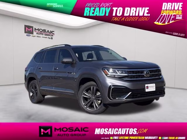 2021 Pyrite Silver Metallic Volkswagen Atlas 3.6L V6 SE w/Technology R-Line AWD SUV