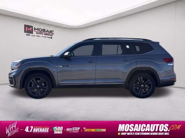2021 Pyrite Silver Metallic Volkswagen Atlas 3.6L V6 SE w/Technology R-Line AWD SUV