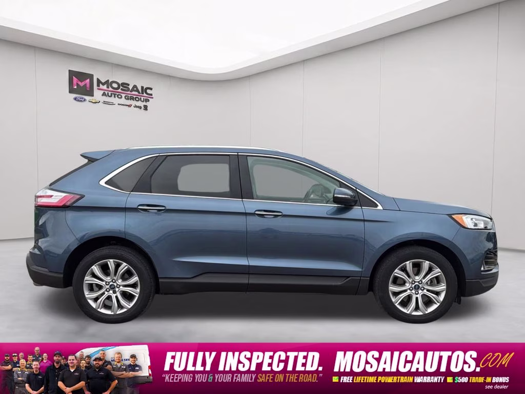 2019 Blue Metallic Ford Edge Titanium AWD SUV