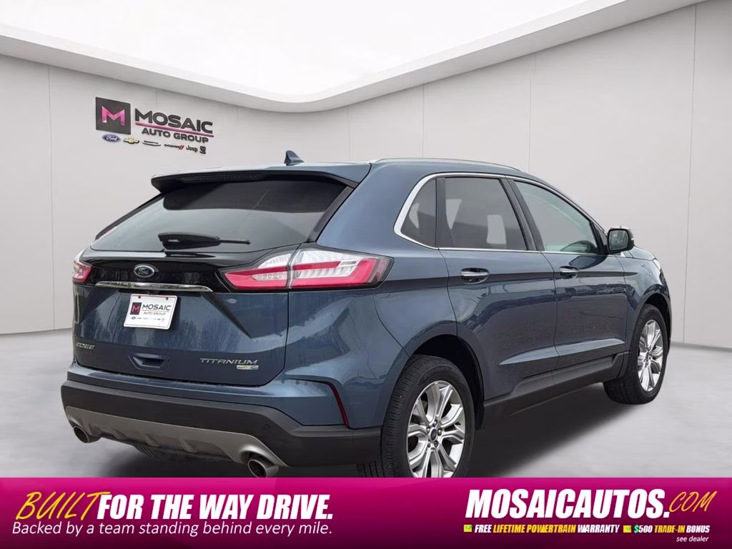 2019 Blue Metallic Ford Edge Titanium AWD SUV