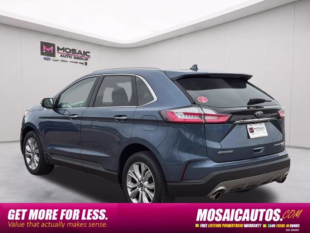 2019 Blue Metallic Ford Edge Titanium AWD SUV