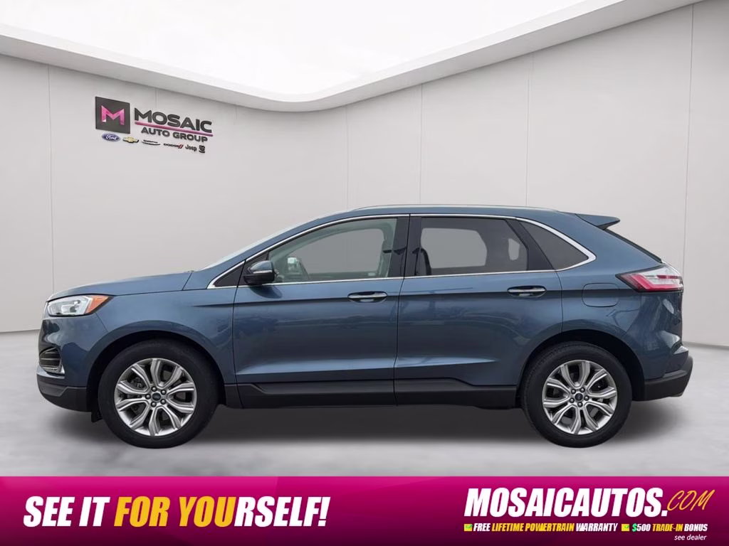 2019 Blue Metallic Ford Edge Titanium AWD SUV
