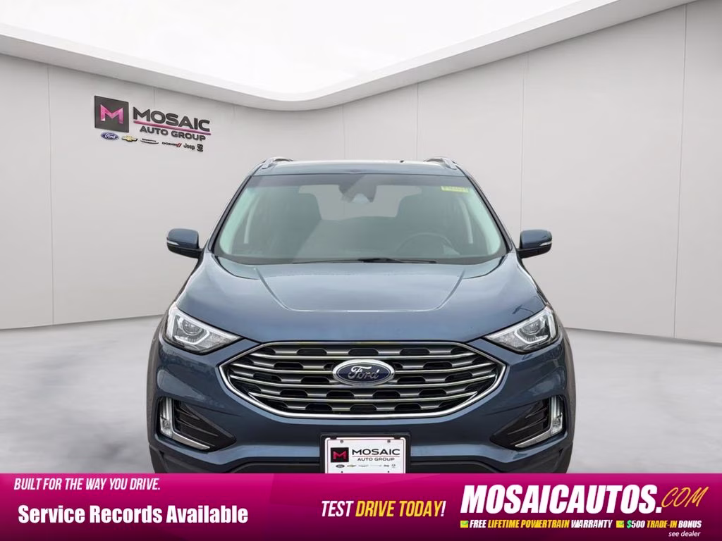 2019 Blue Metallic Ford Edge Titanium AWD SUV