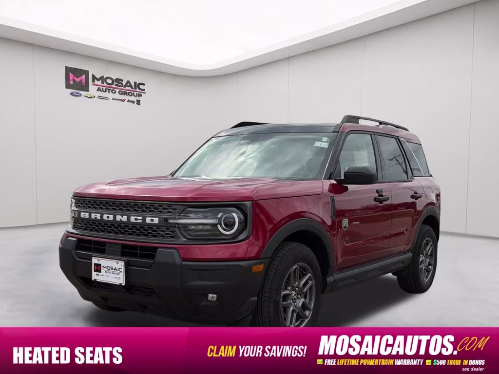 2025 Ruby Red Metallic Tinted Clearcoat Ford Bronco Sport Big Bend 4X4 SUV