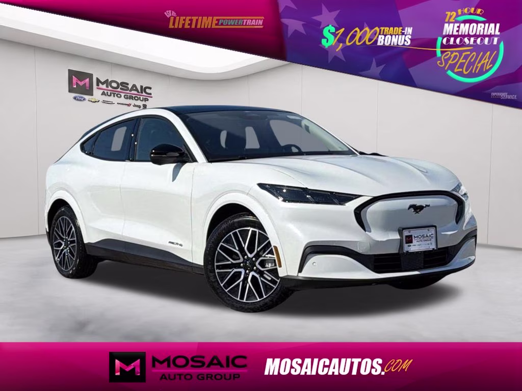 2026 Star White Metallic Tri-Coat Ford Mustang Mach-E Premium AWD SUV