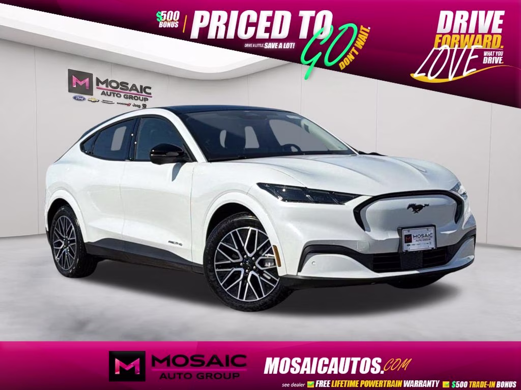 2026 Star White Metallic Tri-Coat Ford Mustang Mach-E Premium AWD SUV