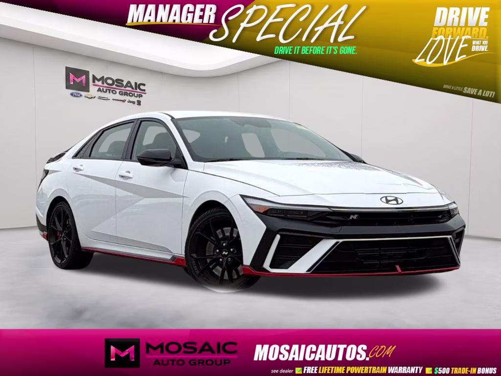 2025 Atlas White Hyundai Elantra N Base FWD Sedan