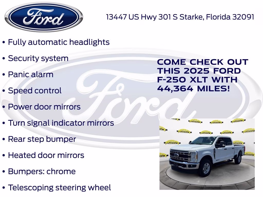 2025 White Ford Super Duty F-250 SRW XLT 4X4 Truck